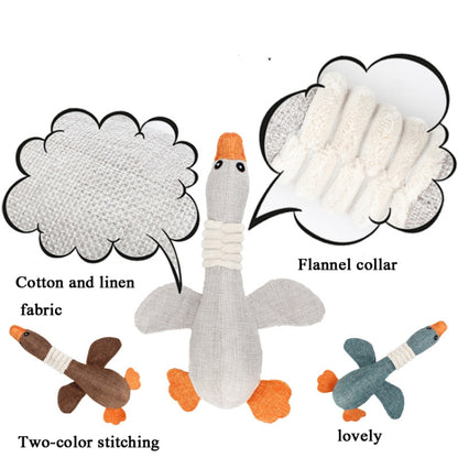 Long Animal Wild Goose Vocal Bite Resistant Dog Toy Plush Molar Dog Supplies, Blue