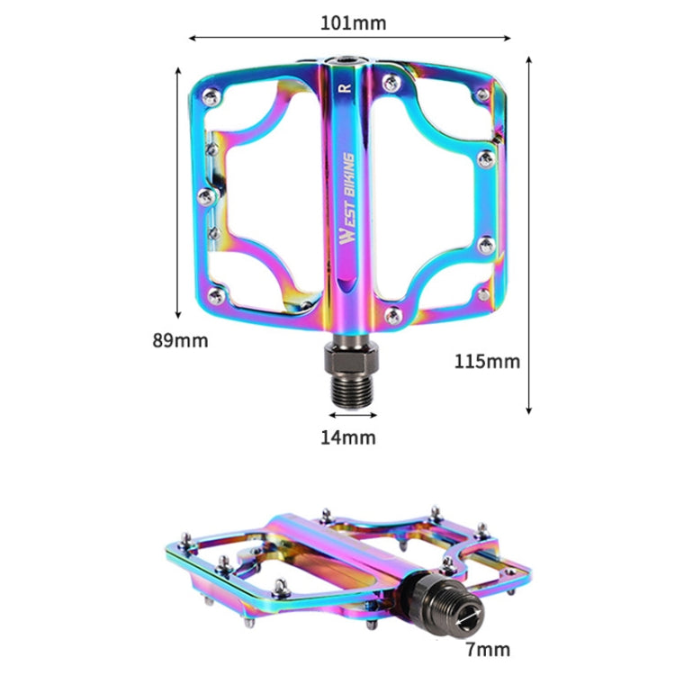 1 Pair WEST BIKING YP0802081 Mountain Road Bike Colorful Pedals, YP0802081