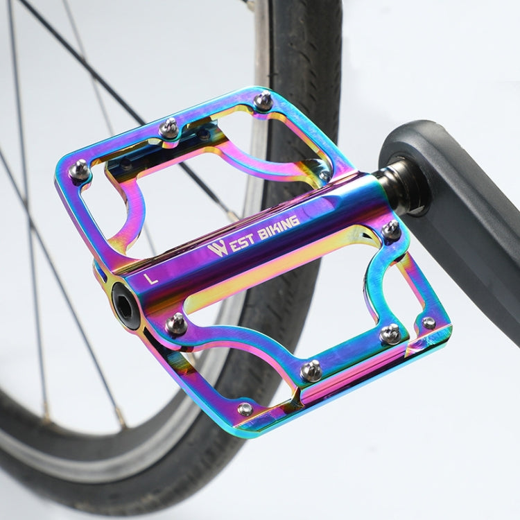 1 Pair WEST BIKING YP0802081 Mountain Road Bike Colorful Pedals, YP0802081