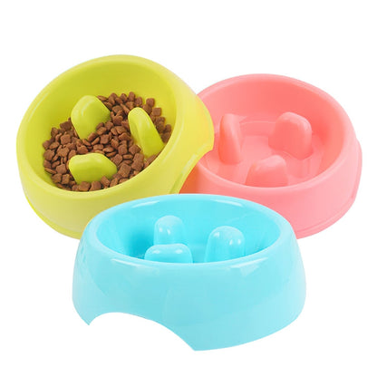 Pet Bowl Cat Bowl Feeder Anti-Choking Slow Food Bowl Thickened Dog Bowl, L 21.5 x 22 x 7.5cm, S  16 x 18 x 5cm