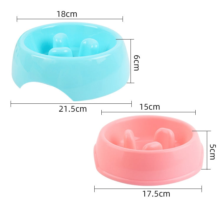 Pet Bowl Cat Bowl Feeder Anti-Choking Slow Food Bowl Thickened Dog Bowl, L 21.5 x 22 x 7.5cm, S  16 x 18 x 5cm