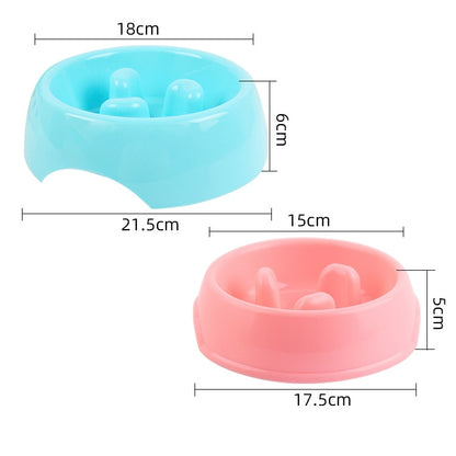 Pet Bowl Cat Bowl Feeder Anti-Choking Slow Food Bowl Thickened Dog Bowl, L 21.5 x 22 x 7.5cm, S  16 x 18 x 5cm