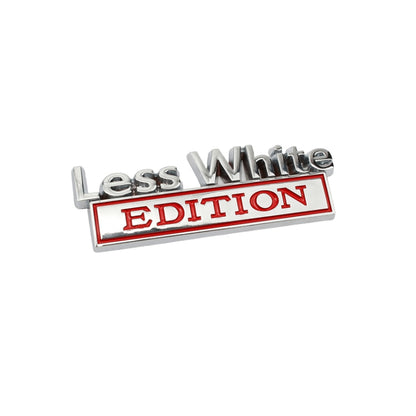 2 PCS Car Metal Leaf Board Label Less White Edition Modified Body Labeling, Less White
