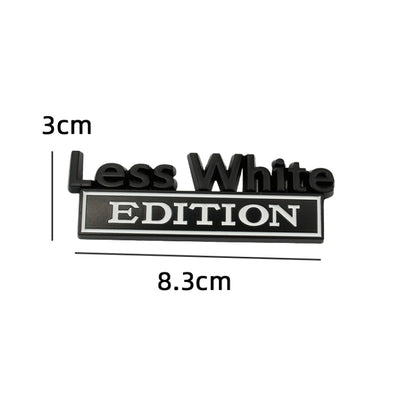 2 PCS Car Metal Leaf Board Label Less White Edition Modified Body Labeling, Less White