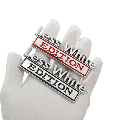 2 PCS Car Metal Leaf Board Label Less White Edition Modified Body Labeling, Less White