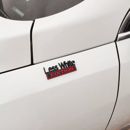 2 PCS Car Metal Leaf Board Label Less White Edition Modified Body Labeling, Less White