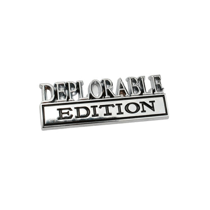 2 PCS Car Modified Metal Car Standard DEPLORABLE Edition Car Stickers, DEPLORABLE