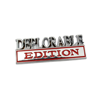 2 PCS Car Modified Metal Car Standard DEPLORABLE Edition Car Stickers, DEPLORABLE