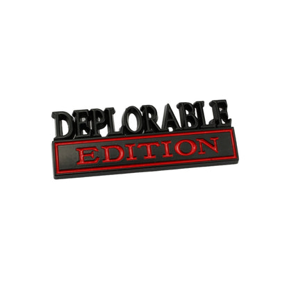 2 PCS Car Modified Metal Car Standard DEPLORABLE Edition Car Stickers, DEPLORABLE