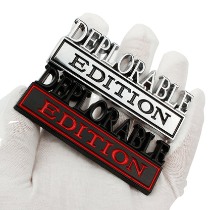 2 PCS Car Modified Metal Car Standard DEPLORABLE Edition Car Stickers, DEPLORABLE