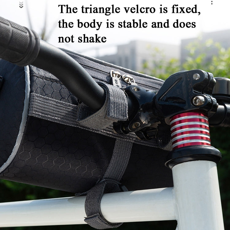 Outdoor Sports Bicycle Bag Front Beam Bag Bicycle Head Bag Large Capacity Touch Screen Waterproof Cylindrical Riding Bag, 22cm x 12.5cm