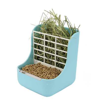 2 In 1 Rabbit Food Basin Frame Fixed Guinea Pig Food Box, Blue, Pink, Yellow