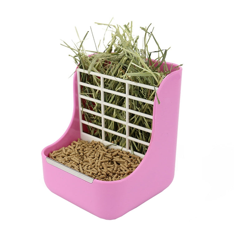 2 In 1 Rabbit Food Basin Frame Fixed Guinea Pig Food Box, Blue, Pink, Yellow