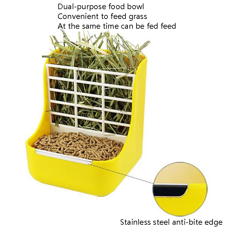 2 In 1 Rabbit Food Basin Frame Fixed Guinea Pig Food Box, Blue, Pink, Yellow