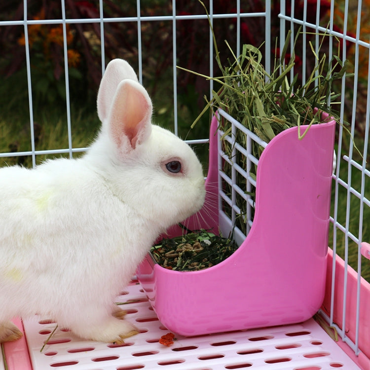 2 In 1 Rabbit Food Basin Frame Fixed Guinea Pig Food Box, Blue, Pink, Yellow