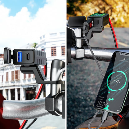 M2-A 12V 3.1A Dual USB Mobile Phone Charger Motorcycle Waterproof With Line Charger, M2-A