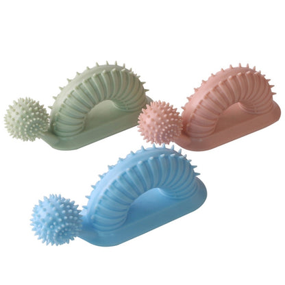 BG-5007 Pet Training Interactive Chewing Toy Toothbrush Bite Resistant Dog Chewing Molar Tooth Cleaning Stick, Snail Shape Blue, Snail Shape Pink, Snail Shape Green