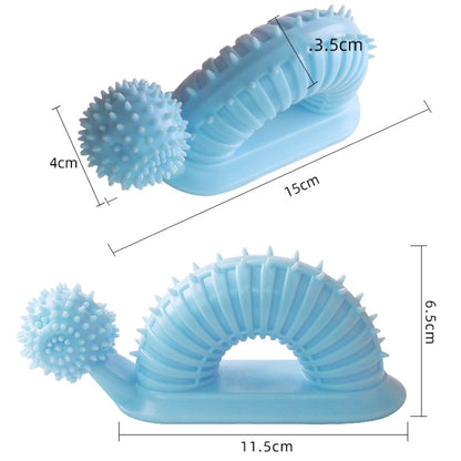 BG-5007 Pet Training Interactive Chewing Toy Toothbrush Bite Resistant Dog Chewing Molar Tooth Cleaning Stick, Snail Shape Blue, Snail Shape Pink, Snail Shape Green