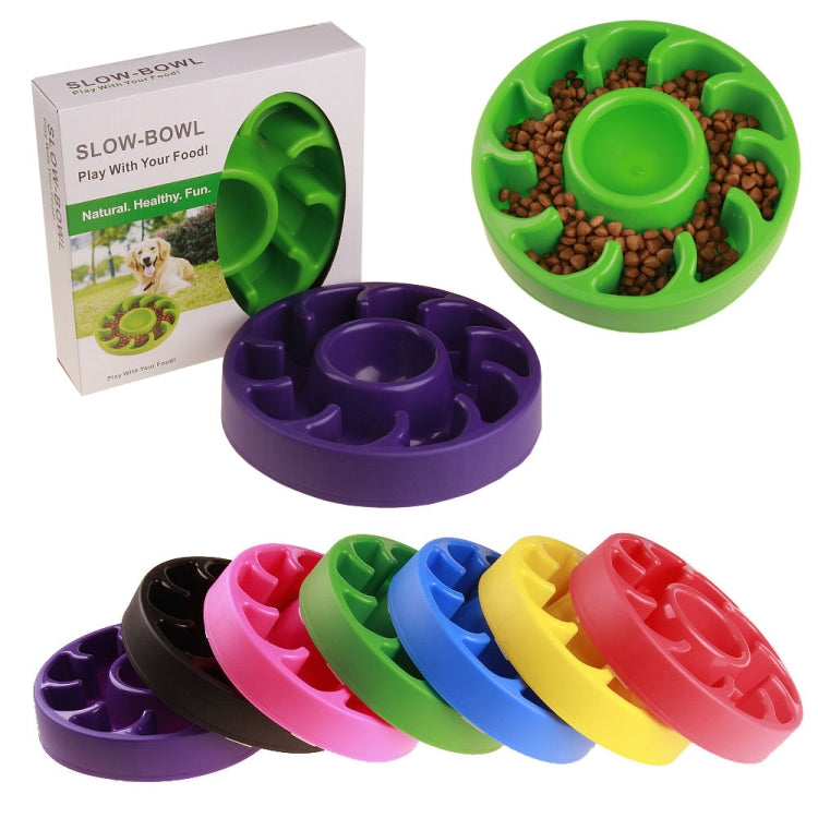 Dog Slow Food Bowl Pet Tattoo Deflection Bowl, Colorful Package