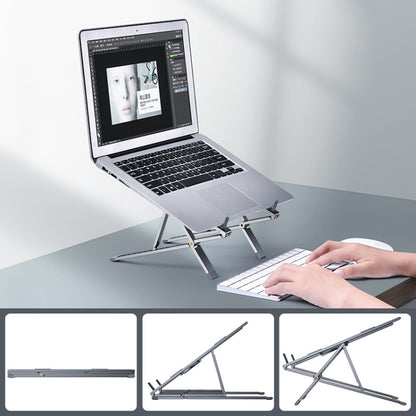 Oatsbasf Z02 Laptop Increasing Cooling Bracket Aluminum Alloy Desktop Adjustable Bracket, Gray, Silver