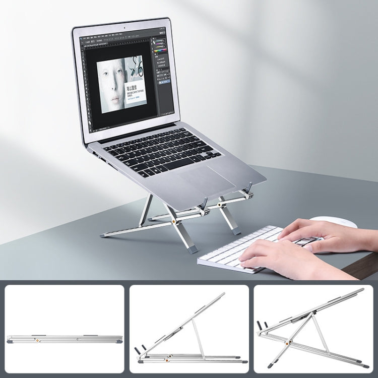 Oatsbasf Z02 Laptop Increasing Cooling Bracket Aluminum Alloy Desktop Adjustable Bracket, Gray, Silver