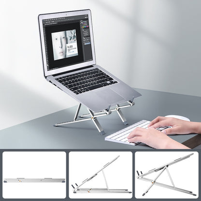 Oatsbasf Z02 Laptop Increasing Cooling Bracket Aluminum Alloy Desktop Adjustable Bracket, Gray, Silver