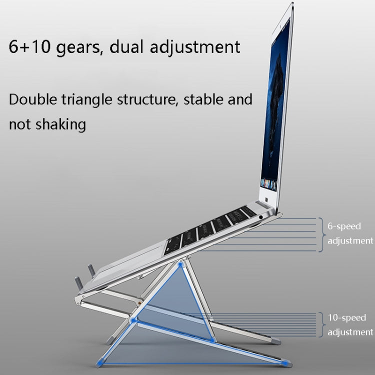 Oatsbasf Z02 Laptop Increasing Cooling Bracket Aluminum Alloy Desktop Adjustable Bracket, Gray, Silver
