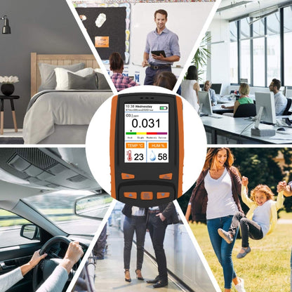DM509-O3 Handheld Portable Ozone Analyzer O3 Ozone Gas Detector Intelligent Sensor Ozone Meter, Black Orange
