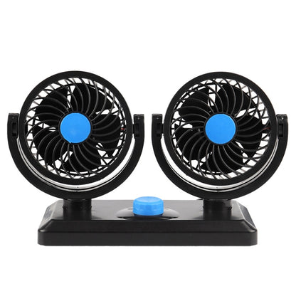 Car Fan Portable Mini Adjustable Car Double-Headed Electric Fan, USB Universal, 12V Cigarette Lighter, 24V Cigarette Lighter