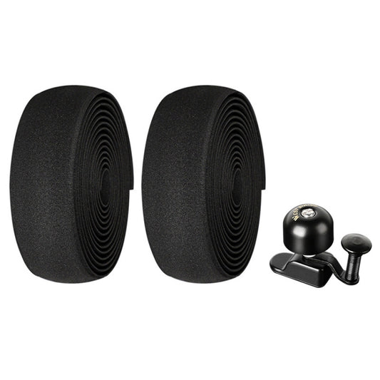 WEST BIKING YP1602782 Bicycle Bells With Supernouncing EVA Back Rubber Band Bell Combination Set, Black Tape + Black Bell, Red Tape + Black Bell, Colored Tape + Black Bell, White Black Gray Tape + Black Bell
