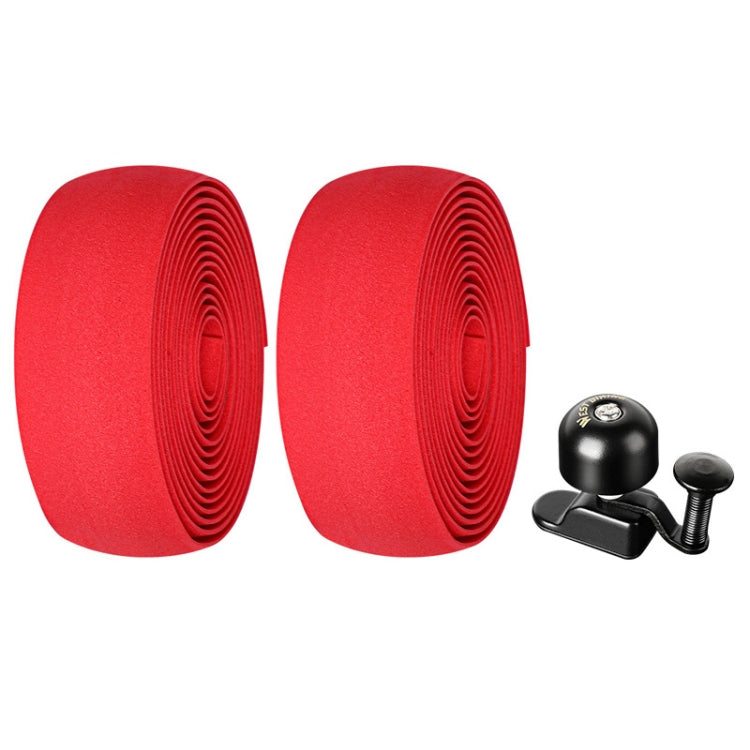 WEST BIKING YP1602782 Bicycle Bells With Supernouncing EVA Back Rubber Band Bell Combination Set, Black Tape + Black Bell, Red Tape + Black Bell, Colored Tape + Black Bell, White Black Gray Tape + Black Bell
