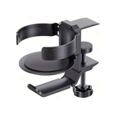 Rotating Cup Holder Headphone Holder Internet Cafe Monitor Headphone Hanger, Black, Moonlight Silver