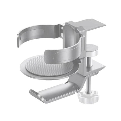 Rotating Cup Holder Headphone Holder Internet Cafe Monitor Headphone Hanger, Black, Moonlight Silver