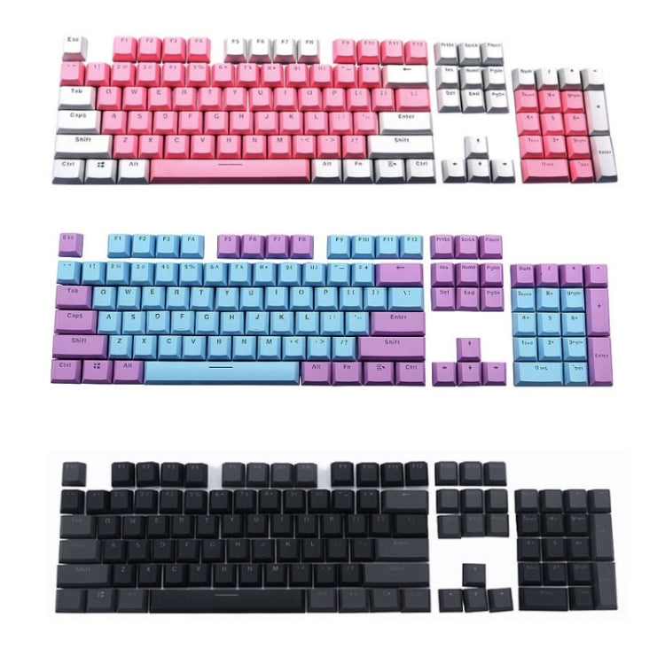 104-Keys Two-Color Mold Transparent PBT Keycap Mechanical Keyboard, Pink White, Blue Purple, Dark Grey, White Pink, Purple Blue, Gray Black, Silver