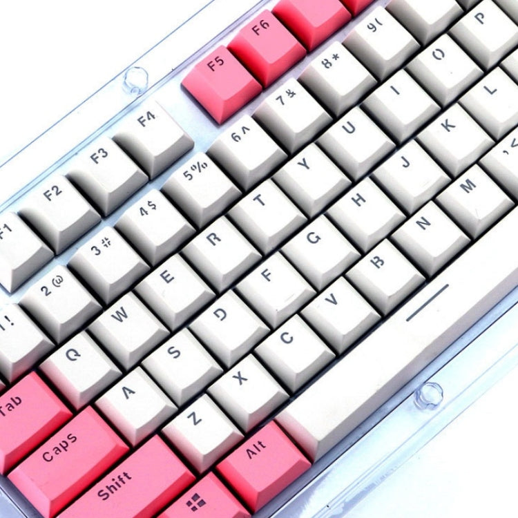 104-Keys Two-Color Mold Transparent PBT Keycap Mechanical Keyboard, Pink White, Blue Purple, Dark Grey, White Pink, Purple Blue, Gray Black, Silver