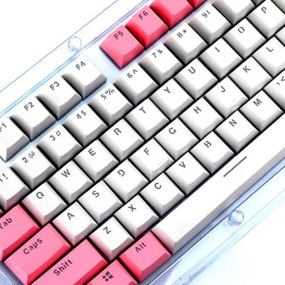 104-Keys Two-Color Mold Transparent PBT Keycap Mechanical Keyboard, Pink White, Blue Purple, Dark Grey, White Pink, Purple Blue, Gray Black, Silver
