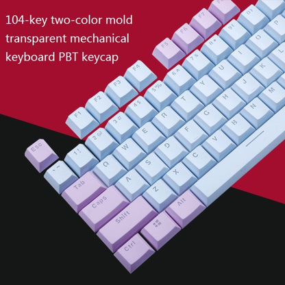104-Keys Two-Color Mold Transparent PBT Keycap Mechanical Keyboard, Pink White, Blue Purple, Dark Grey, White Pink, Purple Blue, Gray Black, Silver