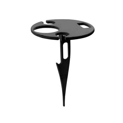 Outdoor Portable Folding Wine Table Outdoor Beach Table, Black, Double Layer Wood Color, Double Layer Black