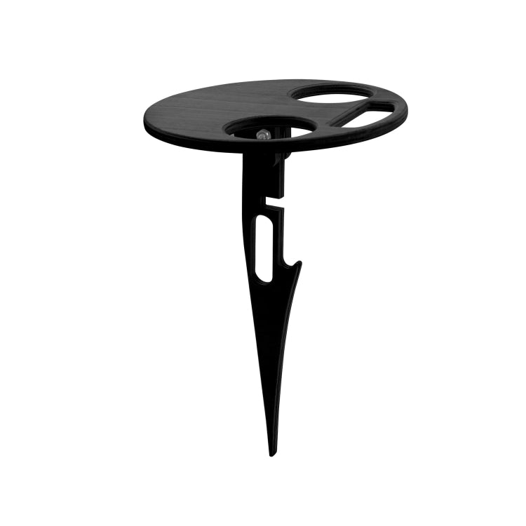 Outdoor Portable Folding Wine Table Outdoor Beach Table, Black, Double Layer Wood Color, Double Layer Black