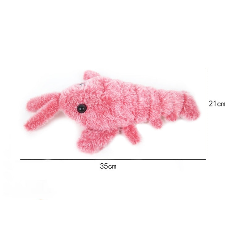 35cm Electric Jumping Shrimp USB Charging Simulation Lobster Funny Cat Plush Toy, Jumping Shrimp