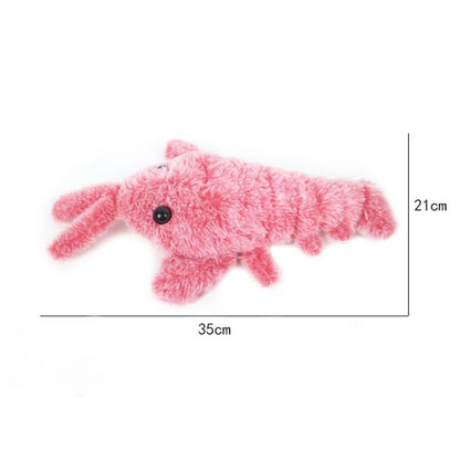 35cm Electric Jumping Shrimp USB Charging Simulation Lobster Funny Cat Plush Toy, Jumping Shrimp