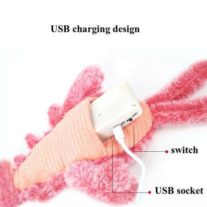 35cm Electric Jumping Shrimp USB Charging Simulation Lobster Funny Cat Plush Toy, Jumping Shrimp