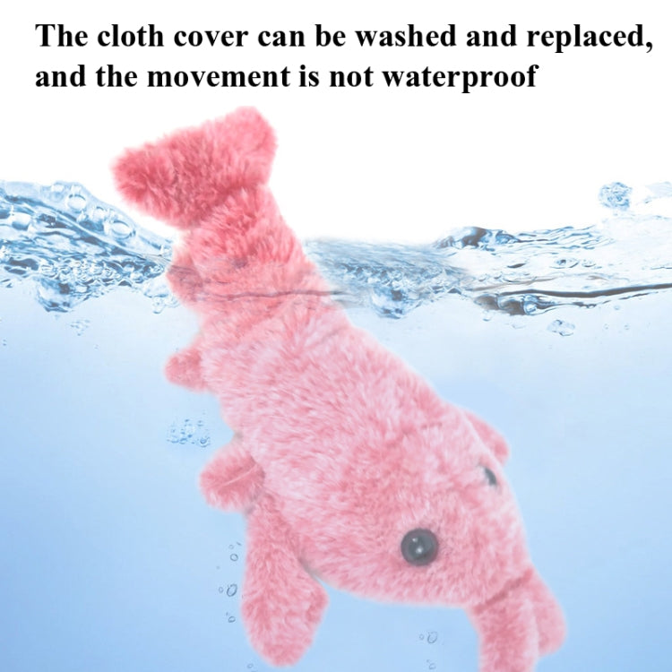 35cm Electric Jumping Shrimp USB Charging Simulation Lobster Funny Cat Plush Toy, Jumping Shrimp