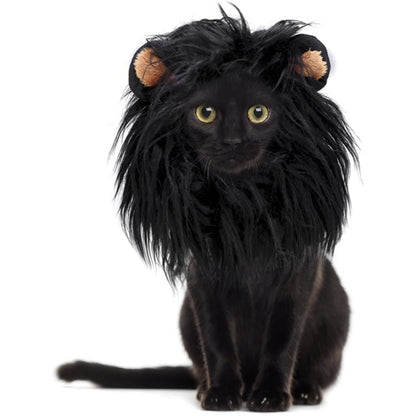 Pet Dog Cat Imitation Lion Headgear Headdress Wig Hat, S, L