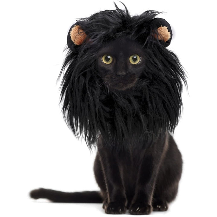 Pet Dog Cat Imitation Lion Headgear Headdress Wig Hat, S, L