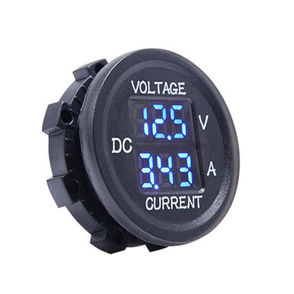 2 In 1 Modified Car Double Digital Voltage Current Table Measuring Instrument, Red Light, Blue Light, Green Light