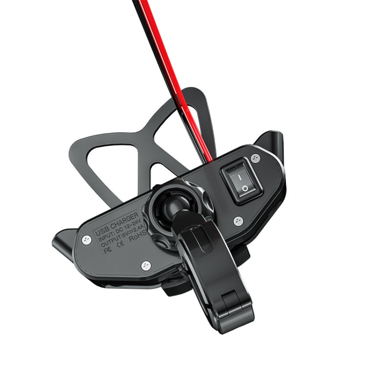 Kewig Motorcycle Electric Car Mobile Phone Navigation Waterproof Bracket, M10 2.4A Charging Version, M10-S