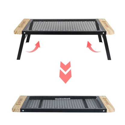 CLS Outdoor Folding Mesh Table Camping Iron Folding Table Portable Barbecue Rack Car Camping Rack