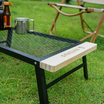 CLS Outdoor Folding Mesh Table Camping Iron Folding Table Portable Barbecue Rack Car Camping Rack