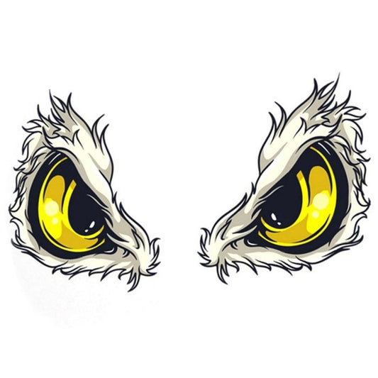 1pc Car Reflective Car Sticker Rearview Mirror Eye Funny Sticker 3D Scratch Blocking Body Sticker Decorative Sticker